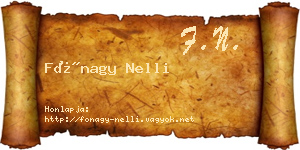 Fónagy Nelli névjegykártya